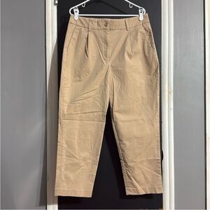 Express Ankle Tan High Rise Cropped Front Pleats Size: 12